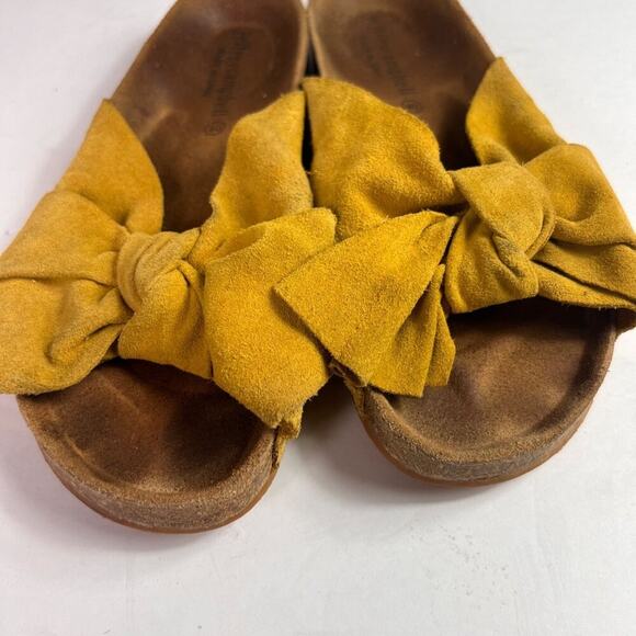 Jeffrey Campbell Sandals Slides Women's Size 40 Do The Twist Yellow Bow Leather - Picture 5 of 14